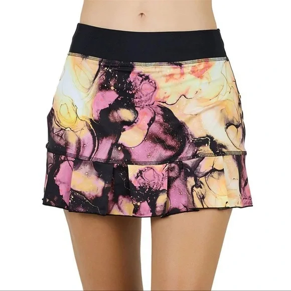 Sofibella Abstract UV Colors Cosmos 14” Tennis pickleball Skort Skirt Small - Picture 1 of 8